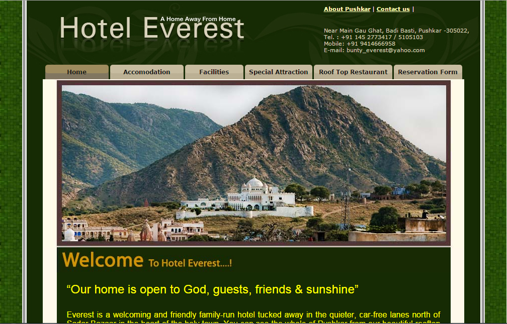 Pushkar hotel Everest
